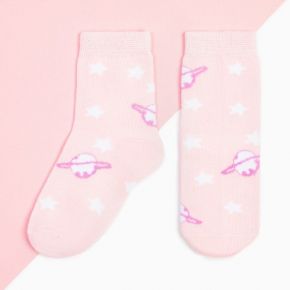 Носки для девочки KAFTAN «Космос», размер 18-20 см, цвет розовый