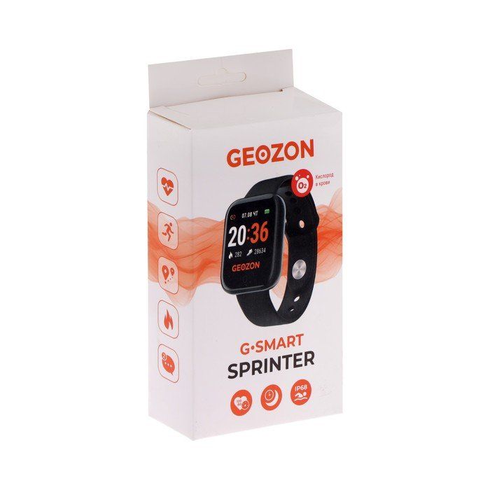 Умные часы geozon Sprinter g-sm11blk. Смарт-часы geozon Sprint 45мм, 1.3", черный / черный/красный [g-sm02blkr].