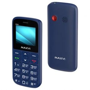 Сотовый телефон Maxvi B100, 1.77", 2 sim, microSD, 600 мАч, синий