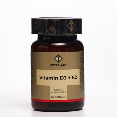 Витамин D3 + K2 TETRALAB, 60 таблеток по 165 мг