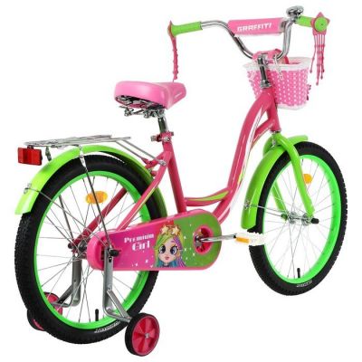 Велосипед 20" Graffiti Premium Girl, цвет розовый/зеленый
