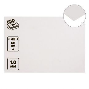 Картон белый для паспарту А2 (42 х 60 см) Calligrata, 650 г/м2, мелованный, 1.0 мм, набор 5 штук /Финляндия/
