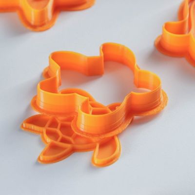 Набор форм для пряников с оттиском «Обитатели моря», 4 шт, цвет оранжевый