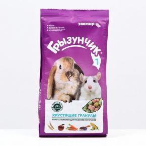 Корм-лакомство "Зоомир Грызунчик 1" для грызунов и кроликов, хрустящие гранулы, 150 г