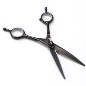 Ножницы для животных "Пижон" изогнутые, с прорезиненным кольцом и двумя упорами, 6 дюймов, ч   78954