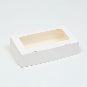 Коробка складная, с окном, белая, 22 х 12 х 5,5 см