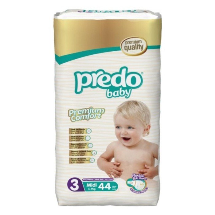 Подгузники Predo Baby Premium Comfort, размер 3, 4-9 кг, 44 шт
