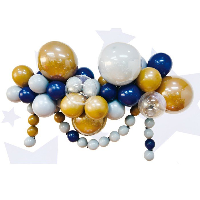 Набор для создания композиций из воздушных шаров, набор 52 шт., коричневый, серебро, синий    100622