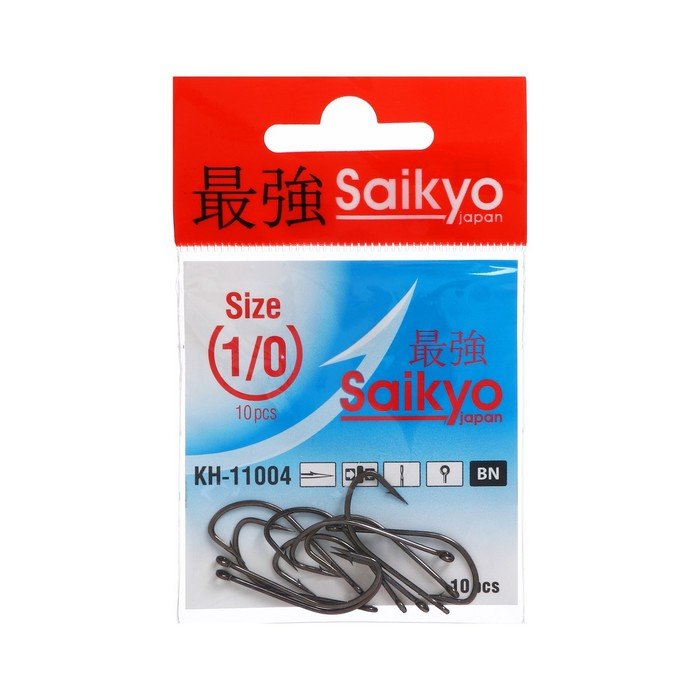 Крючки Saikyo KH-11004 Crystal BN № 1/0, 10 шт