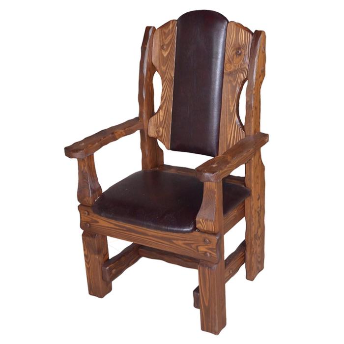 Кресло Лорд 71х62-117см кожзам хвоя старый орех