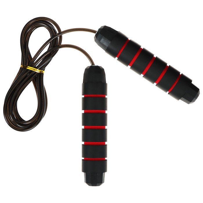 Скакалка скоростная ONLYTOP, 2,8 м, с подшипником, цвет чёрный/красный