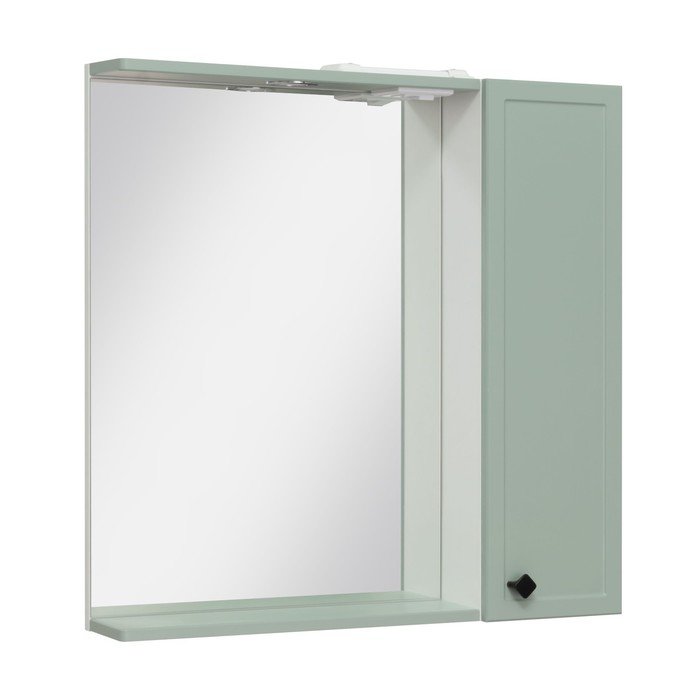 Зеркало-шкаф для ванной комнаты "Римини 75" мята, правый, 16,2 х 76,5 х 76,5 см