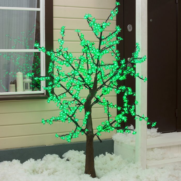 Светодиодное дерево «Сакура» 1.8 м, 768 LED, постоянное свечение, 220 В, свечение зелёное