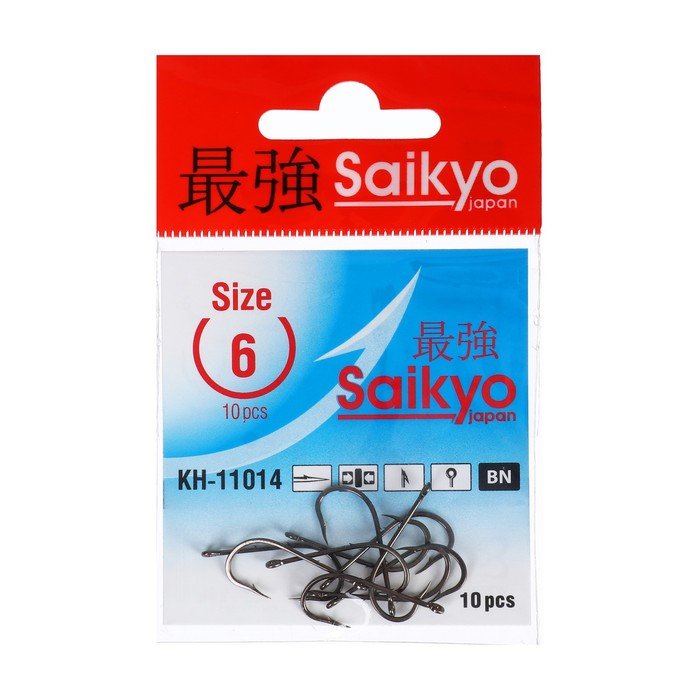 Крючки Saikyo KH-11014 Bait Holder BN № 6, 10 шт