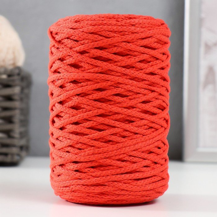 Шнур для вязания без сердечника 70% хлопок, 30% полиэстер ширина 3мм 100м/160±10гр (136)