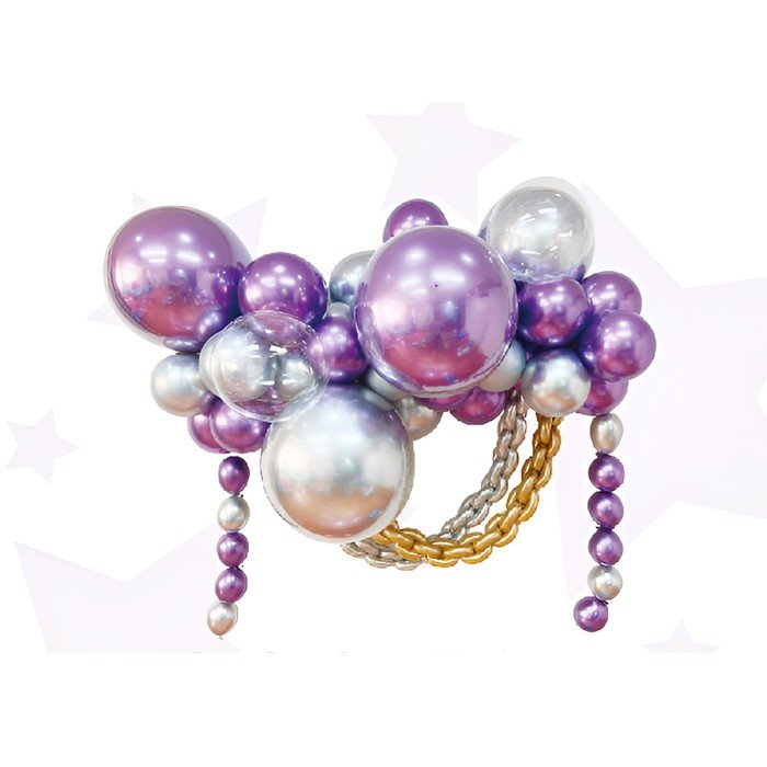 Набор для создания композиций из воздушных шаров, набор 52 шт., фиолетовый, серебро