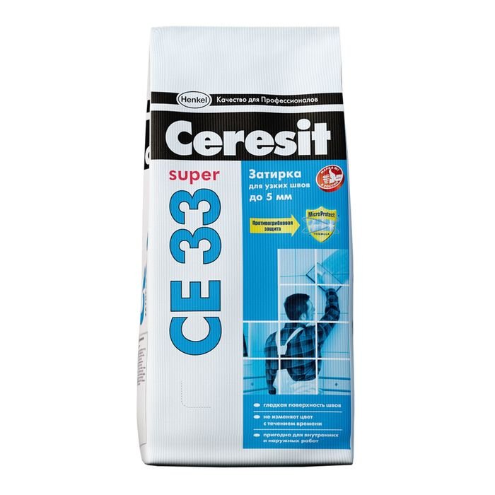 Затирка для узких швов до 5 мм Ceresit CE33 Super №49, кирпич, 2 кг (9 шт/кор, 480 шт/пал)