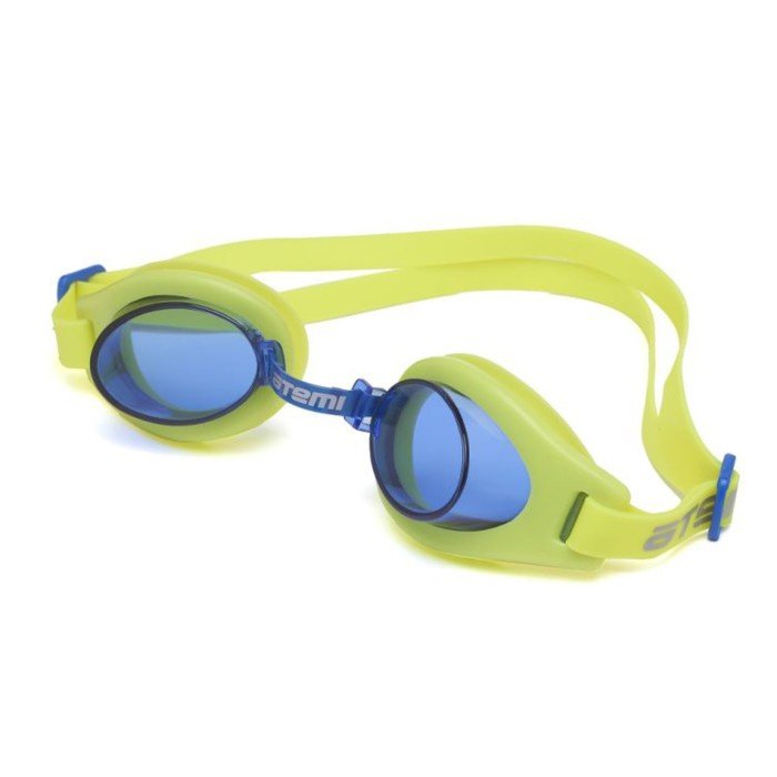 Очки для плавания Atemi S102, детские, PVC/силикон, жёлтый/синий