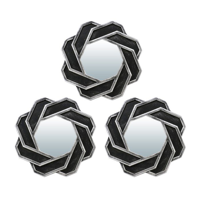 Набор зеркал Qwerty «Тулон», настенных, 3 шт, d=12 см, цвет серебро