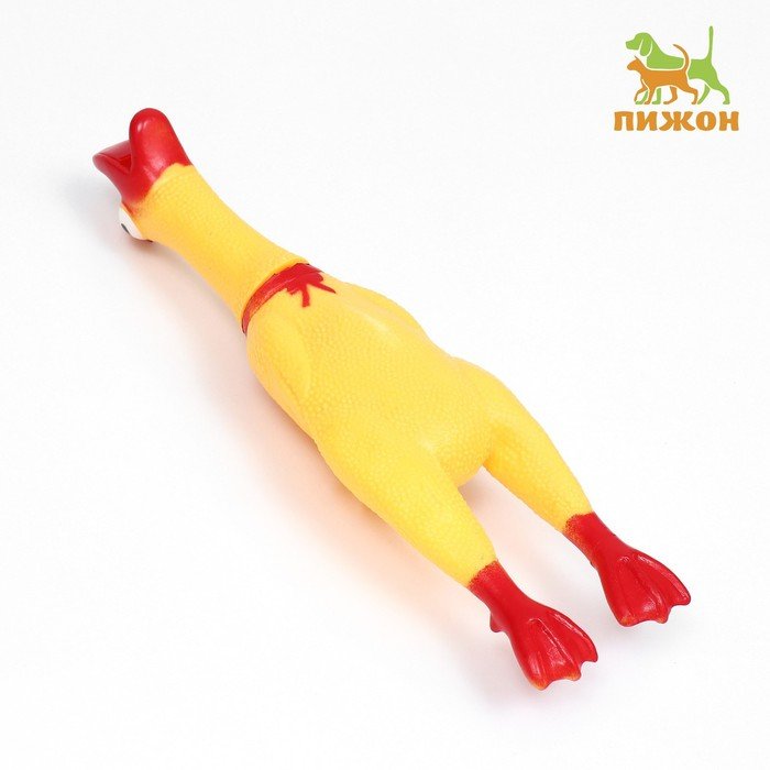 Игрушка пищащая "Гусь" для собак, 28 см, жёлтая
