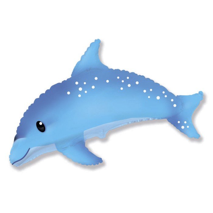 Шар фольгированный 37" «Дельфин», фигура, цвет синий