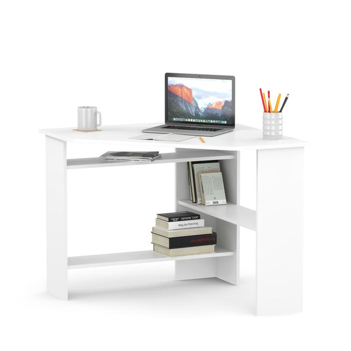 Компьютерный стол «КСТ-02», 900×900×740 мм, угловой, цвет белый