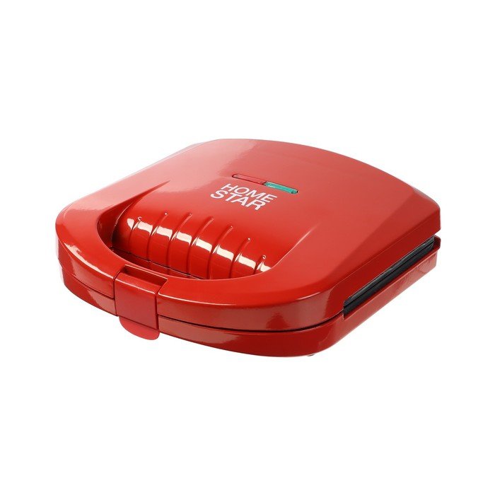 Сэндвичница HomeStar HS-2003, 800 Вт, антипригарное покрытие, красная