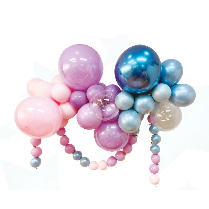 Набор для создания композиций из воздушных шаров, набор 52 шт., розовый, фиолетовый, синий