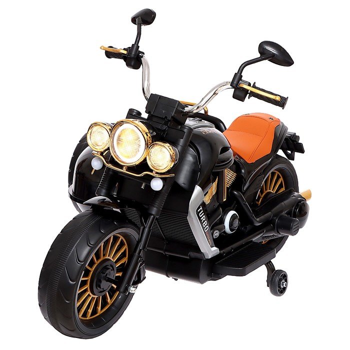 Электромобиль «Мотоцикл Чоппер», с коляской, EVA, цвет чёрный