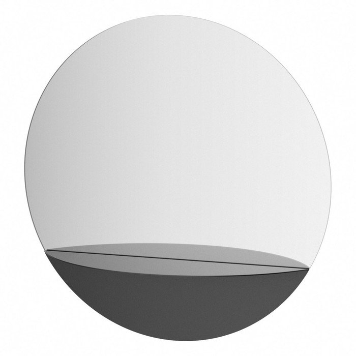Зеркало с металлической полочкой, EVOFORM, 60х60 см, цвет чёрный