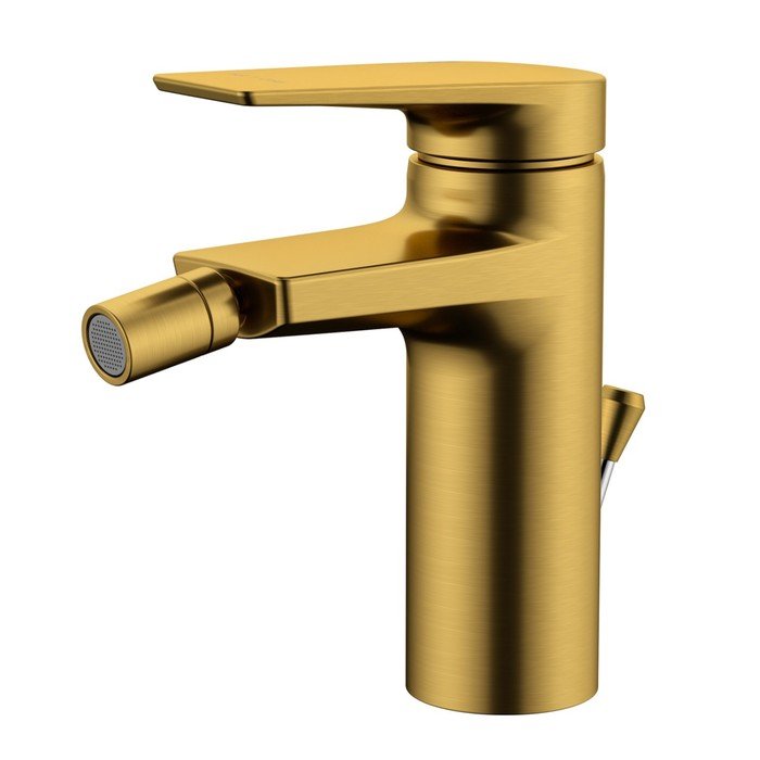 Смеситель для биде WasserKRAFT 5506, однорычажный, с донным клапаном, матовое золото