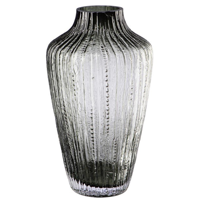 Декоративная ваза из дымчатого стекла, 170×170×310 мм, цвет серый