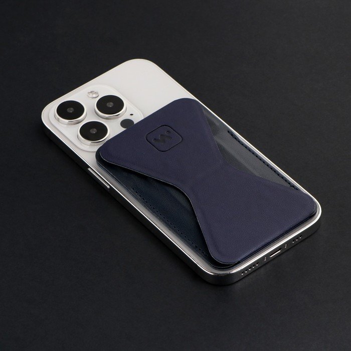 Магнитный кошелёк-подставка Windigo, поддержка Magsafe, для iPhone 12/13/14/15, космический синий