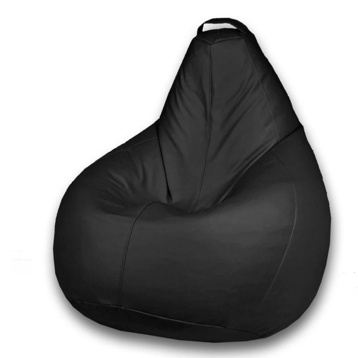 Кресло-мешок «Груша» Позитив Favorit, размер XXL, диаметр 105 см, высота 130 см, искусственная кожа, цвет чёрный