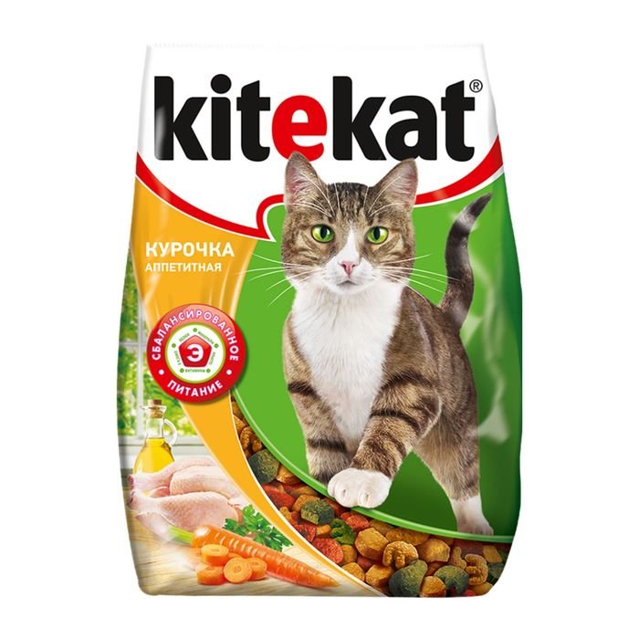 Сухой корм KiteKat "Аппетитная курочка" для кошек, 350 г