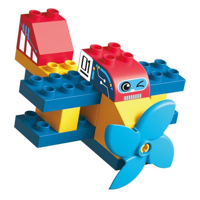 Конструктор детский Funky Toys «Самолёт», с крупными блоками, 18 деталей