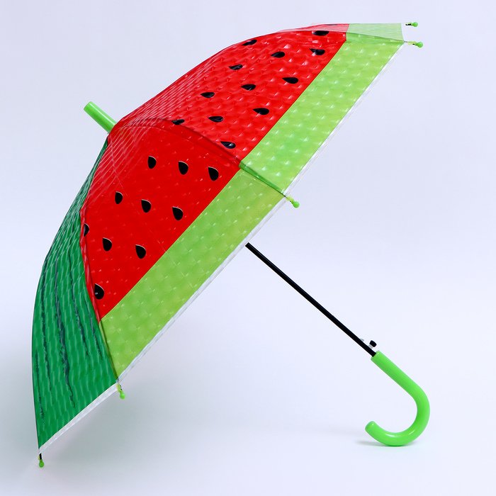Детский зонт п/авт «Ягодный принт Арбуз» d = 84 см, R = 42 см, 8 спиц, 68 × 10 × 8 см