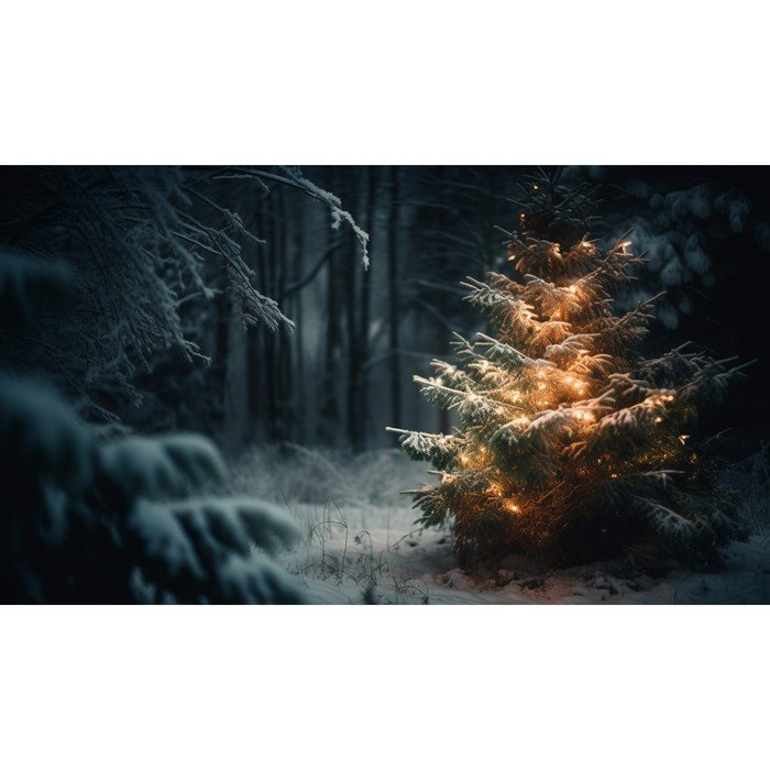 Фотобаннер, 300 × 160 см, с фотопечатью, люверсы шаг 1 м, «Ёлочка в лесу»