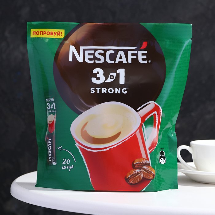 Кофе растворимый Nescafe 3 в 1, Strong, 20 х 14,5 г