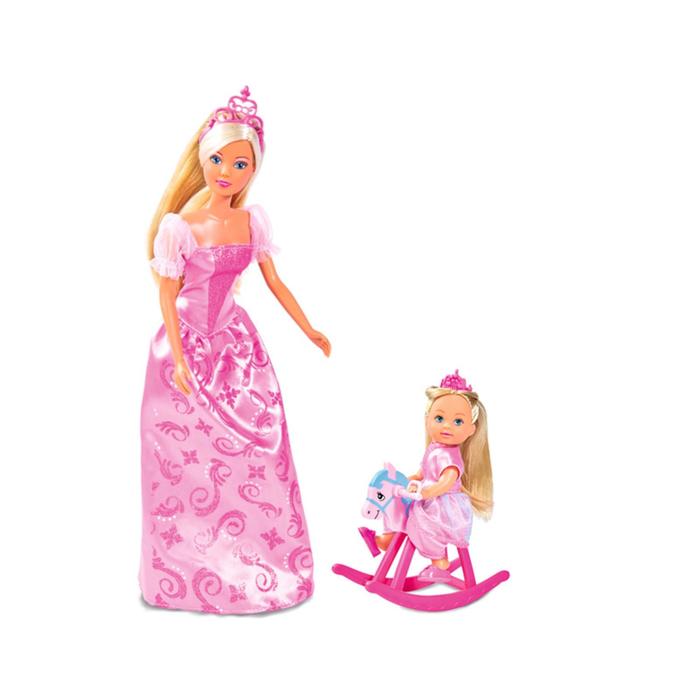 Куклы Штеффи и Еви Принцессы со зверушками, 29 см