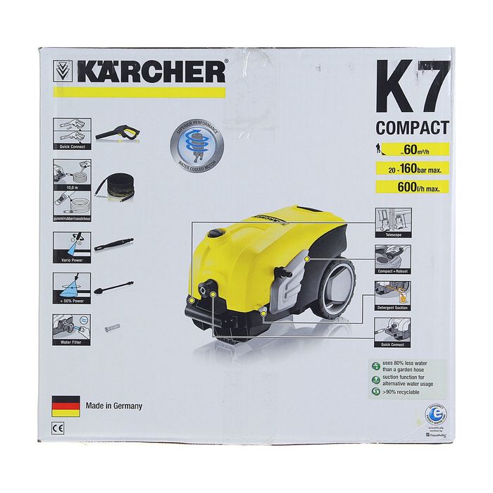 Мойка k7 compact. Мойка Karcher k 7 Compact 3квт 160бар Макс 600л/ч. Karcher Compact k7 характеристика. Керхер к 7 компакт характеристики. Кёрхер к7 компакт характеристики.