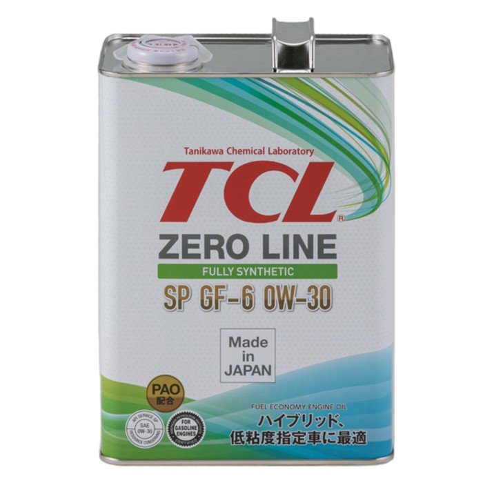 Масло моторное TCL Zero Line Fully Synth, Fuel Economy, SP, GF-6, 0W30, 4 л