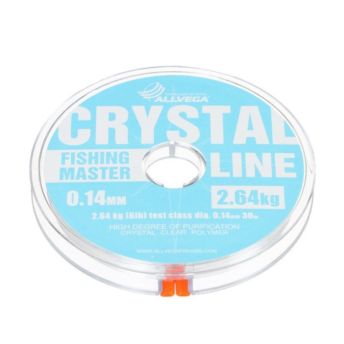 Леска монофильная ALLVEGA Fishing Master CRYSTAL, диаметр 0.14 мм, тест 2.64 кг, 30 м