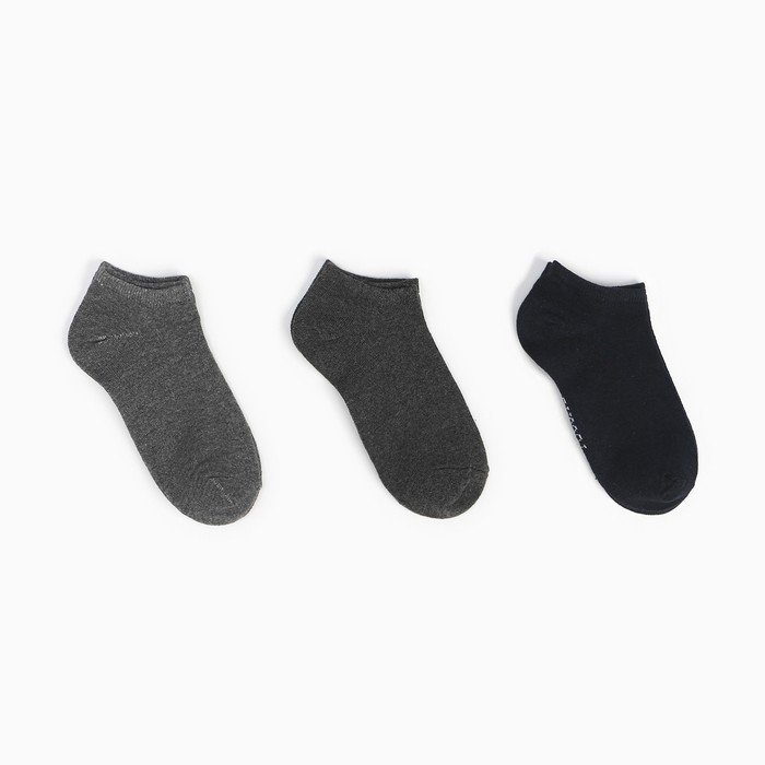 Набор носков детских (3 пары), цвет серый/чёрный/тёмно-серый, размер 24-26