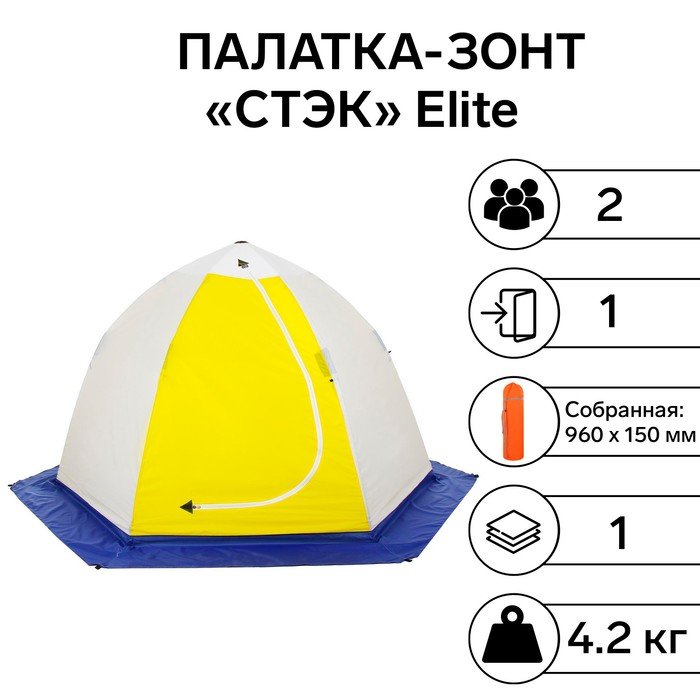 Палатка зимняя "СТЭК" Elite 2-местная с дышащим верхом