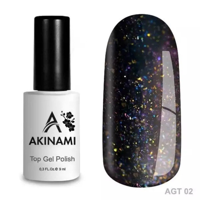 Топ Akinami Glitter Gel №02, 9 мл