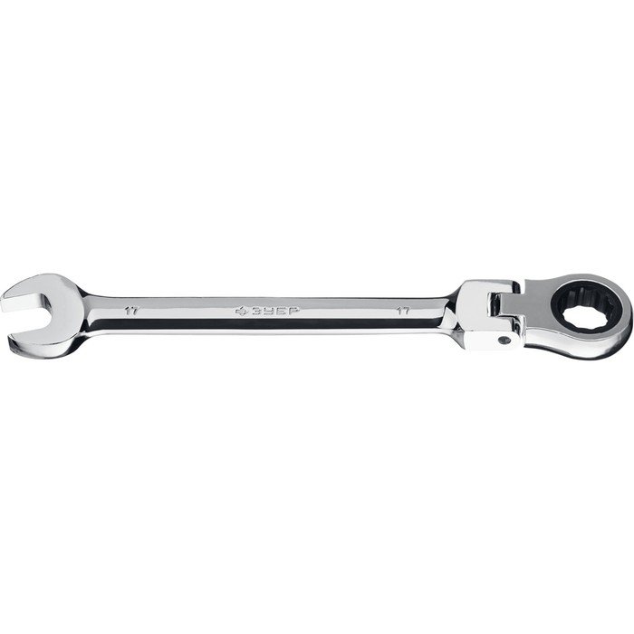Ключ гаечный комбинированный трещоточный шарнирный ЗУБР 27101-17, 17 мм