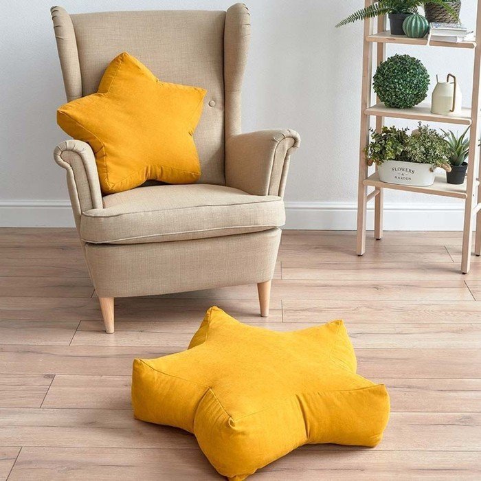 Декоративная подушка «Старс», размер 55х55х12 см, цвет жёлтый