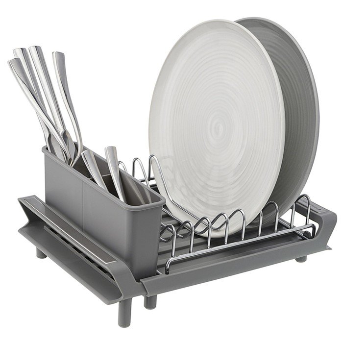 Сушилка для посуды Smart Solutions Atle, раздвижная малая, цвет серый