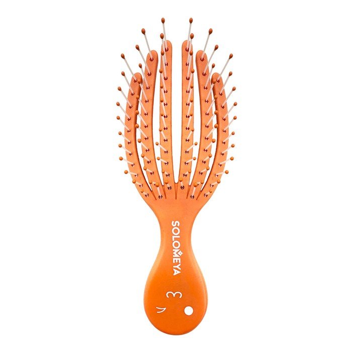 Расчёска-мини для сухих и влажных волос Solomeya «Оранжевый осьминог»